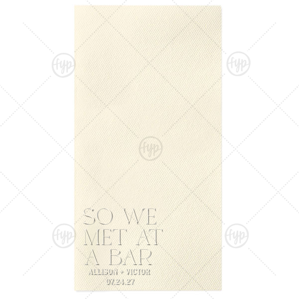 Embossed Meet Cute Napkin Paper Guest Towel (Foil)