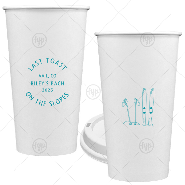 Last Toast on the Slopes Cup 20-oz. Single Wall Paper Hot Cup (Ink)
