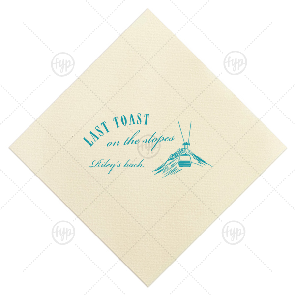 Last Toast on the Slopes Napkin Cocktail Napkin (Foil)
