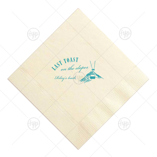 Last Toast on the Slopes Napkin Luncheon Napkin (Foil)