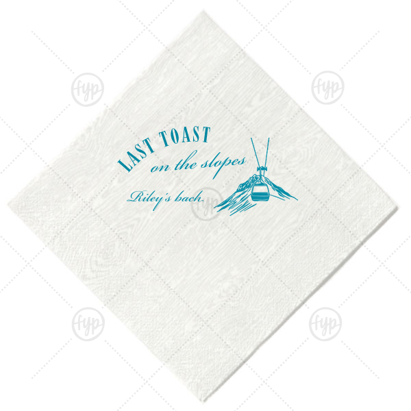 Last Toast on the Slopes Napkin Cocktail Napkin (Foil)