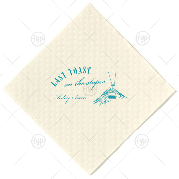 Last Toast on the Slopes Napkin Cocktail Napkin (Foil)