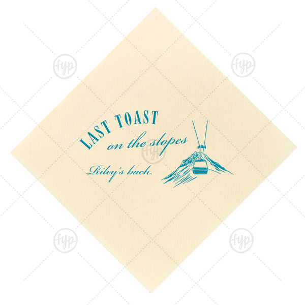Last Toast on the Slopes Napkin Petite Cocktail Napkin (Foil)
