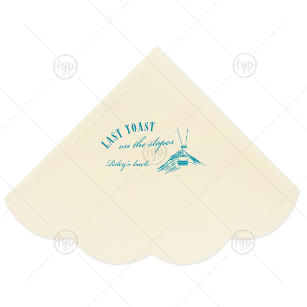 Last Toast on the Slopes Napkin Scalloped Luncheon Napkin (Foil)