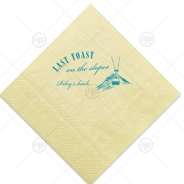Last Toast on the Slopes Napkin Cocktail Napkin (Foil)