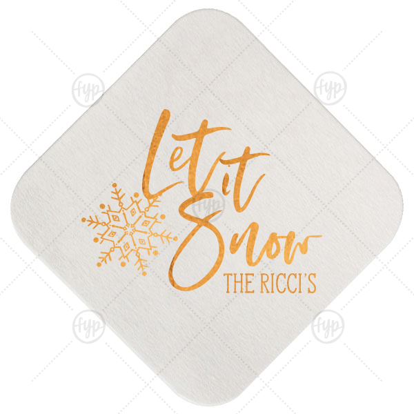 Let It Snowflake Coaster Square Coaster (Foil)