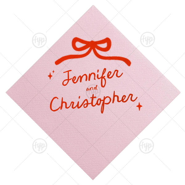 Hand-drawn Twinkle & Bow Napkin Cocktail Napkin (Foil)