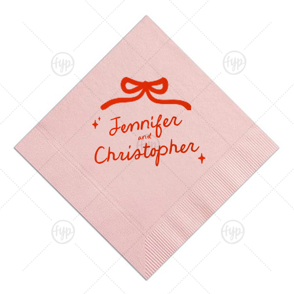 Hand-drawn Twinkle & Bow Napkin Luncheon Napkin (Foil)