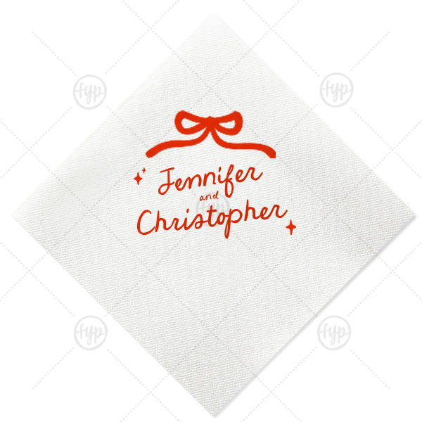 Hand-drawn Twinkle & Bow Napkin Luncheon Napkin (Foil)