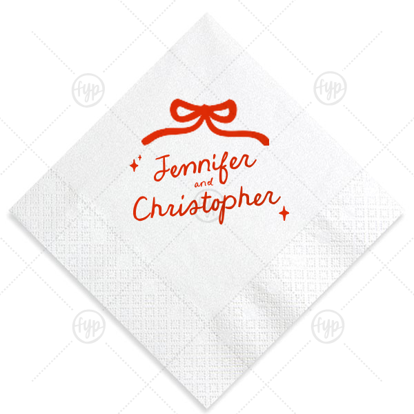 Hand-drawn Twinkle & Bow Napkin Luncheon Napkin (Foil)