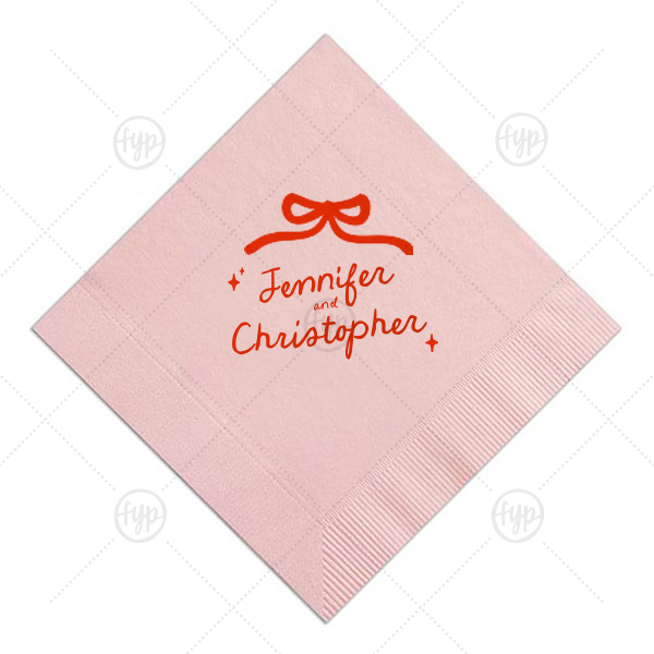 Hand-drawn Twinkle & Bow Napkin Dinner Napkin (Foil)