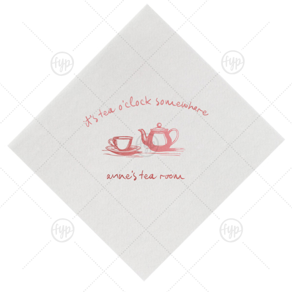 It's Tea O'Clock Somewhere Napkin Petite Cocktail Napkin (Foil)