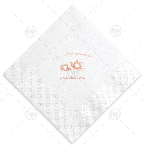 It's Tea O'Clock Somewhere Napkin Luncheon Napkin (Foil)