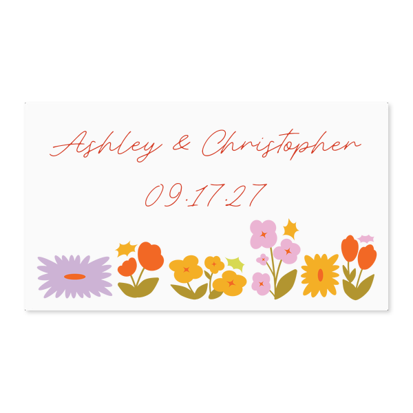 Flower Garden Label Rectangle Label (Ink)