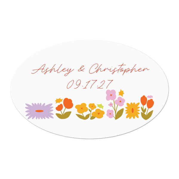Flower Garden Label Oval Label (Ink)