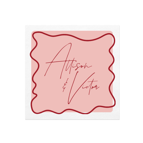 Scribble Ribbon Photo Napkin Luncheon Napkin (Photo)