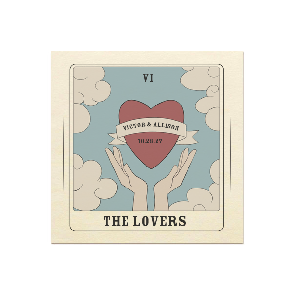 The Lovers Tarot Card Photo Napkin Cocktail Napkin (Photo)