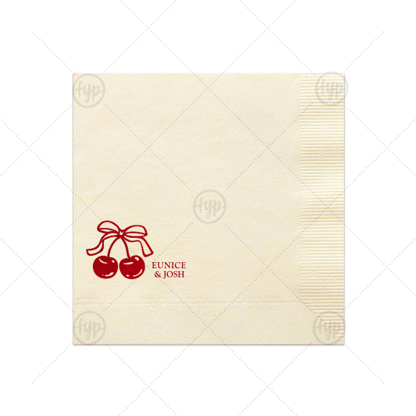 Cherry Bow Names Napkin Luncheon Napkin (Foil)