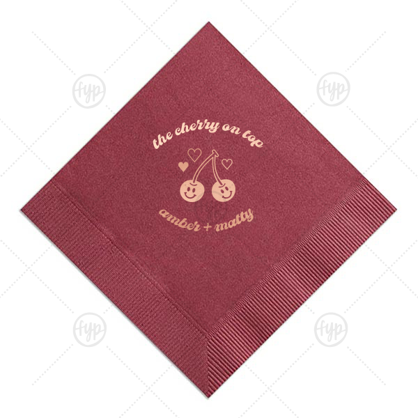 Cherry On Top Napkin Cocktail Napkin (Foil)