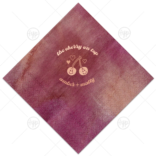 Cherry On Top Napkin Cocktail Napkin (Foil)