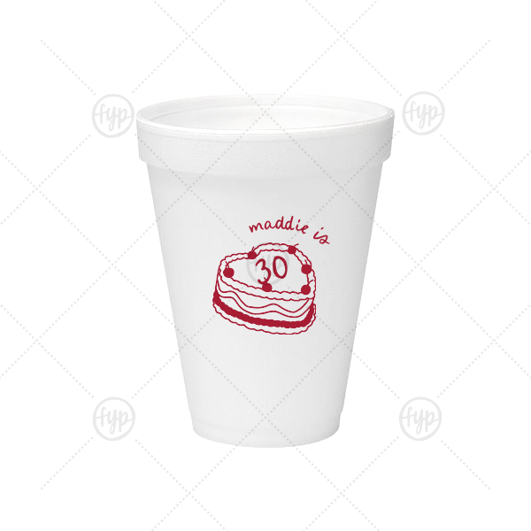 Cherry Cake Cup 12-oz. Styrofoam Cup (Ink) 