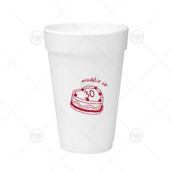 Cherry Cake Cup 16-oz. Styrofoam Cup (Ink) 