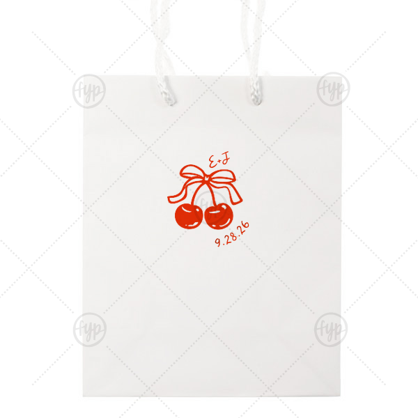 Cherry Bow Initials Bag Classic Gift Bag (Foil)