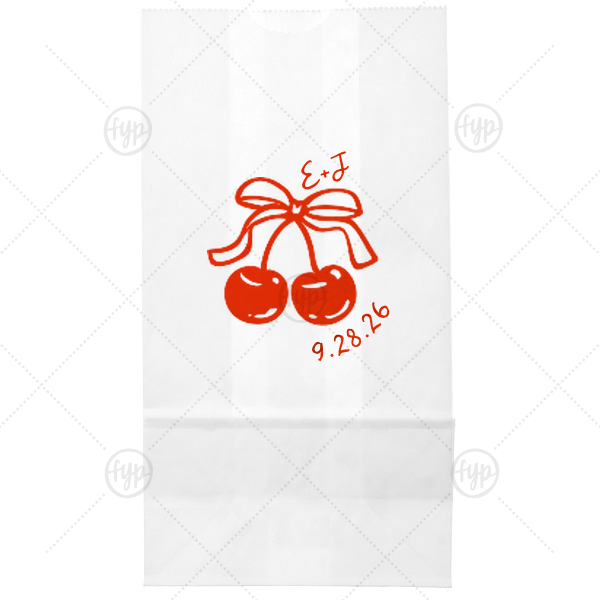 Cherry Bow Initials Bag Popcorn Bag (Foil)