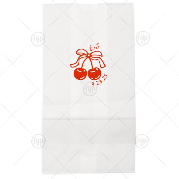 Cherry Bow Initials Bag Lunch Bag (Foil)