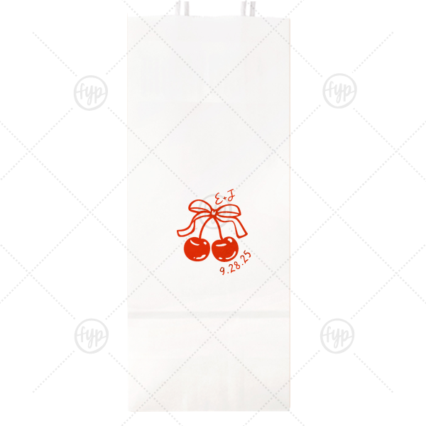 Cherry Bow Initials Bag Wine Gift Bag (Foil)