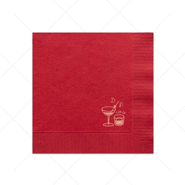 His & Hers Cocktails Napkin Luncheon Napkin (Foil)