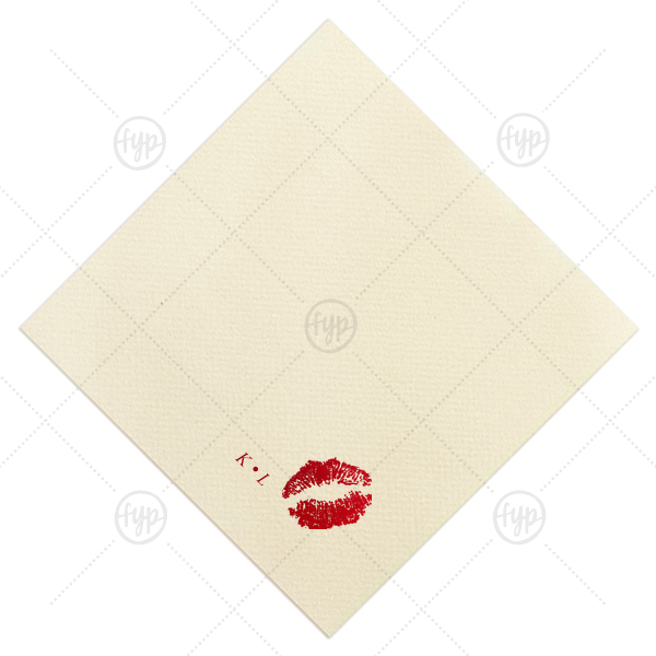 Lipstick Kiss Napkin Cocktail Napkin (Foil)
