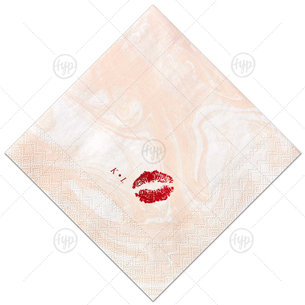Lipstick Kiss Napkin Cocktail Napkin (Foil)