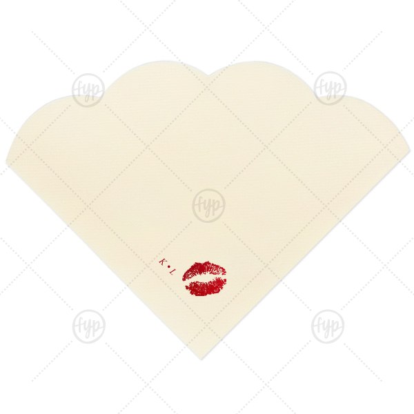 Lipstick Kiss Napkin Scalloped Luncheon Napkin (Foil)