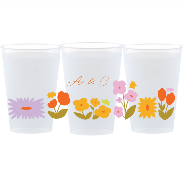 Flower Garden Border Full Color Cup 12-oz. Frosted Cup (Photo)