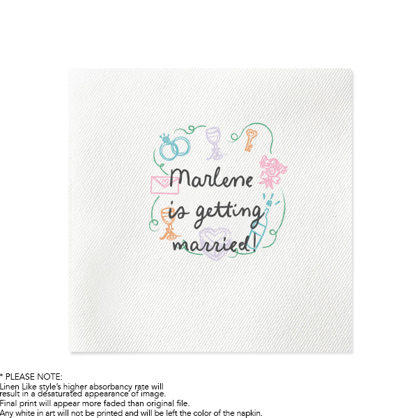 Party Doodles Full Color Napkins Luncheon Napkin (Photo)