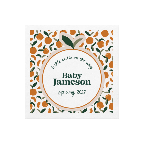 Orange Bunches Photo Napkin Cocktail Napkin (Photo)