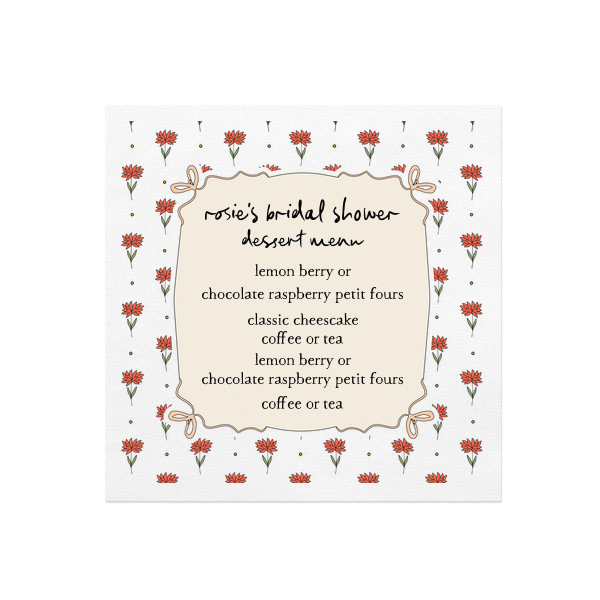 Posies and Bows Photo Napkin Luncheon Napkin (Photo)