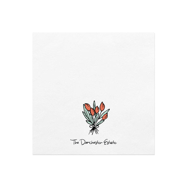 Tulip Bouquet Full Color Napkin Luncheon Napkin (Photo)