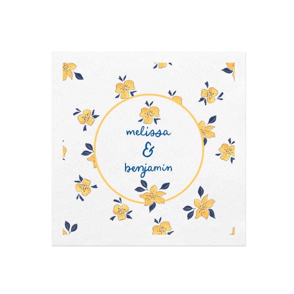 Yellow Pansy Photo Napkin Cocktail Napkin (Photo)