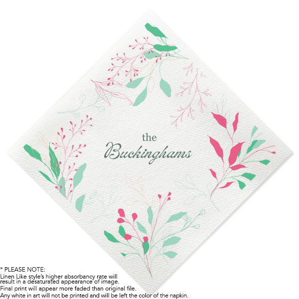 Spring Leaves Full Color Napkin Luncheon Napkin (Photo)