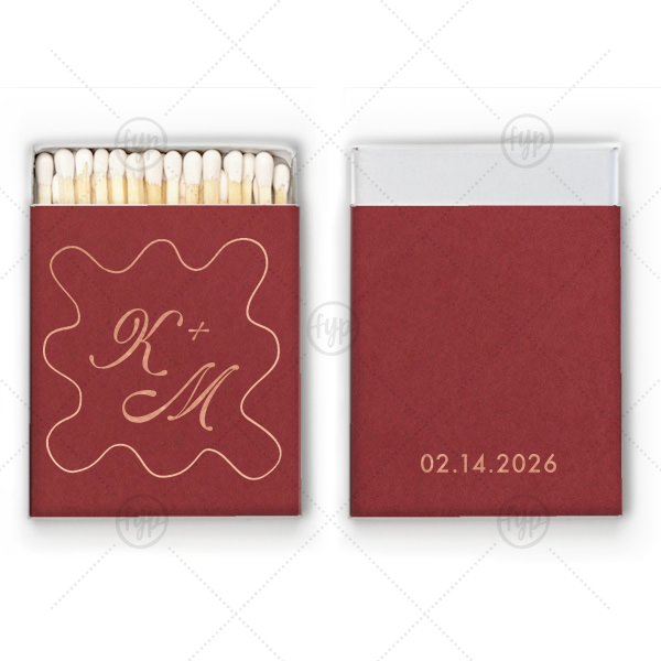 Chic Initials Matchbox Square Matchbox (Foil)