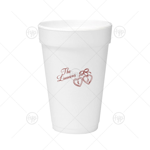 Heart Locket Cup 16-oz. Styrofoam Cup (Ink) 