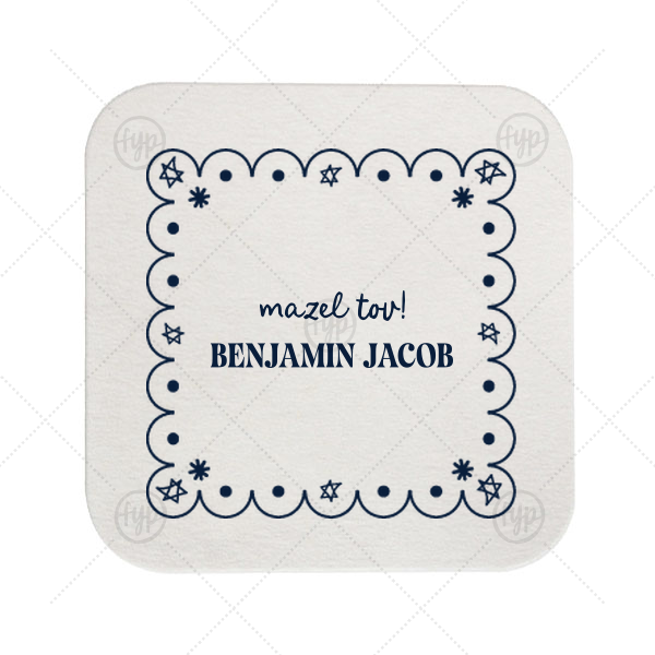 Star of David Frame Coaster Square Coaster (Foil)
