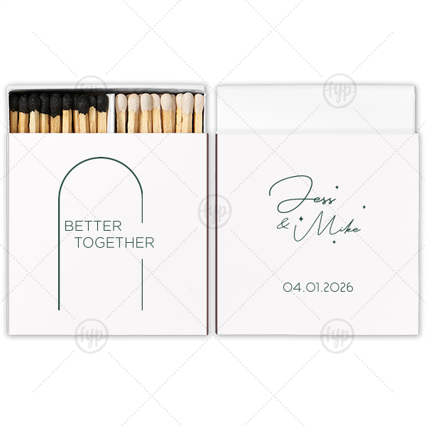 Better Together Perfect Pair Names Match Two-Chamber Matchbox (Foil)
