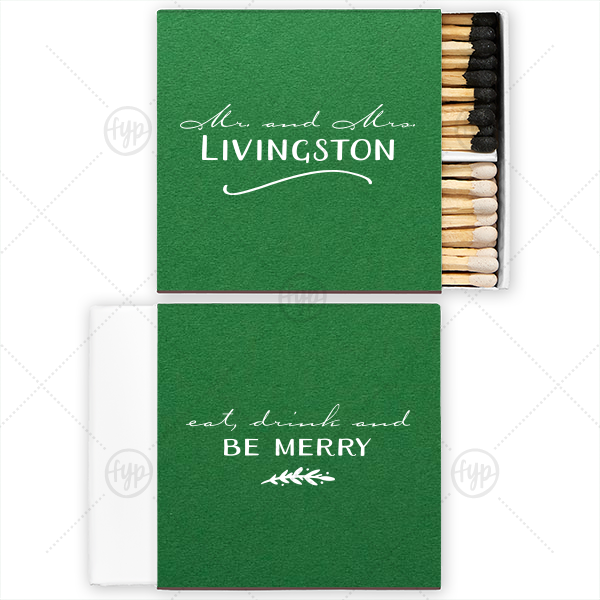 Be Merry Wedding Match Two-Chamber Matchbox (Foil)
