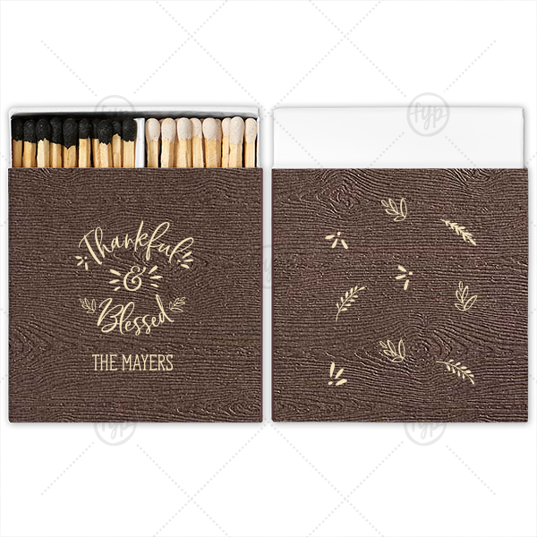 Thankful & Blessed Matchbox Two-Chamber Matchbox (Foil)