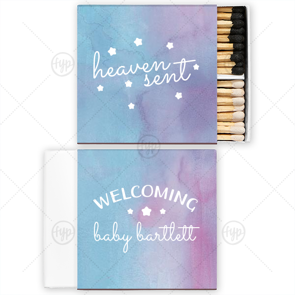 Heaven Sent Baby Shower Matchbox Two-Chamber Matchbox (Foil)