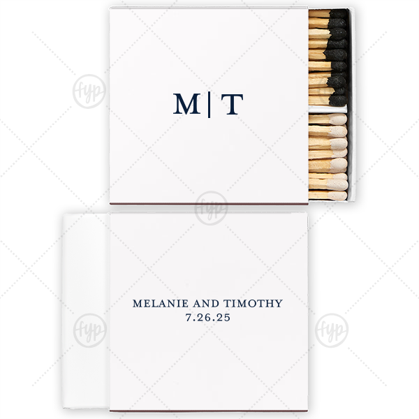 Simple Initials Match Two-Chamber Matchbox (Foil)