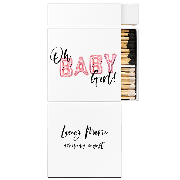 Oh BABY Girl! Custom Photo Match Two-Chamber Matchbox (Photo)